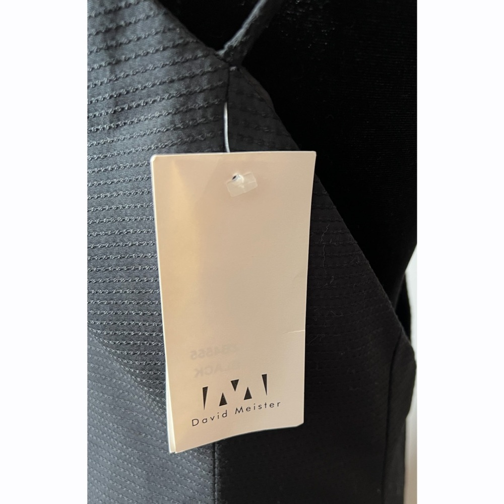 David Meister Black Asymmetrical Backless Sleeveless Cocktail Party Formal Dress - Picture 7 of 8